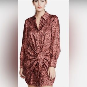 Cinq a sept pink snake skin wrap dress. Size 0. 100% polyester